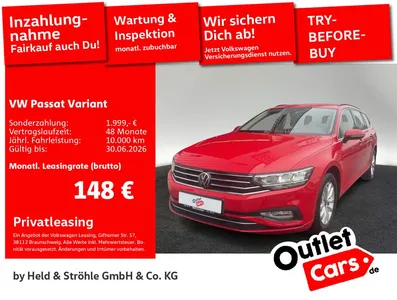VW Volkswagen Passat Variant Business 2.0 TDI DSG LED NAV KAM im Leasing von Null-Leasing