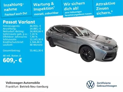 VW Volkswagen Passat Variant 1.5 TSI DSG eHybrid R-Line Navi AHK IQ.LIGHT - LED-Matrix-Scheinwerfer Spurhalteassistent im Auto Abo von LeasingTime