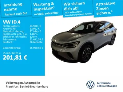 VW Volkswagen ID.4 Pure DAB+ IQLight LED-Matrix Navi Wärmepumpe FrontAssist im Leasing von LeasingMarkt.de