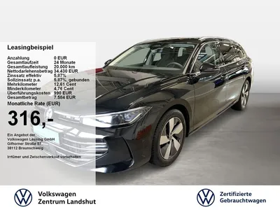 VW Volkswagen Passat Variant 2.0 TDI DSG Elegance 360 ACC AUT im Auto Abo von Mobile.de