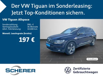 VW Volkswagen Tiguan Allspace 1,5 TSI NAVI/LED/RFK/PDC/Sitzhei im Leasing von Null-Leasing