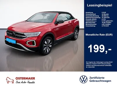 VW Volkswagen T-Roc Cabriolet GOAL 1.0TSI 116PS ACC.5J-G.KAMER im Leasing von Null-Leasing