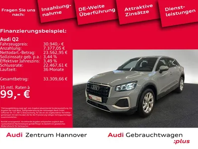 Audi Audi Q2 advanced 35 TFSI Standh. Matrix Kamera AHK vi im Auto Abo von Null-Leasing