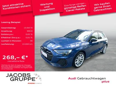 Audi Audi A3 Sportback 40TFSIe 2xS line/Black+/Matrix/HuD/SONOS/AHK/ACC/18Z/Kam im Leasing von LeasingTime