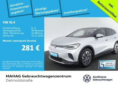 VW Volkswagen ID.4 Pure 125kW WärmePu NaviPro IQ.LIGHT AHK ACC im Auto Abo von Null-Leasing