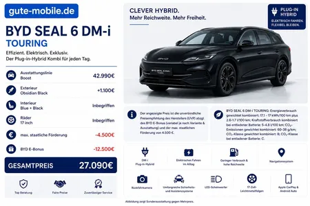 BYD BYD Seal 6 DM-i Touring Boost im Leasing von Null-Leasing