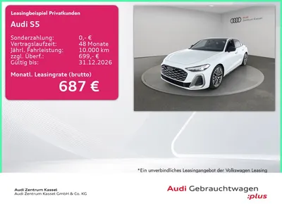 Audi Audi S5 Lim. 3.0 TFSI qu. Matrix B&O Pano HuD 360° im Leasing von Null-Leasing