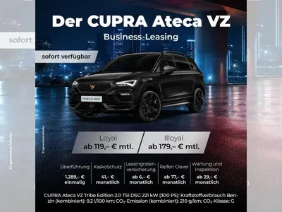 Cupra Cupra Ateca 2.0 TSI 221kW VZ Tribe Edition 🔥SOFORT VERFÜGBAR - ZULASSUNGSPFLICHT BIS 30.09.🔥 im Leasing von LeasingMarkt.de