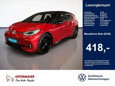 VW Volkswagen ID.3 GTX 326PS NP.69t..ACC.WÄRMEPUMPE.AREA-VIEW. im Leasing von Null-Leasing