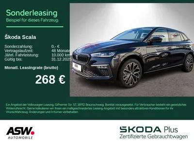Skoda Skoda Scala Selection 1.5 TSI DSG LED Navi RFK ACC AHK im Auto Abo von Null-Leasing
