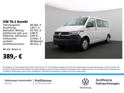 VW Volkswagen T6.1 Kombi LR *AHK*Navi*Tempomat*APP im Auto Abo von LeasingMarkt.de