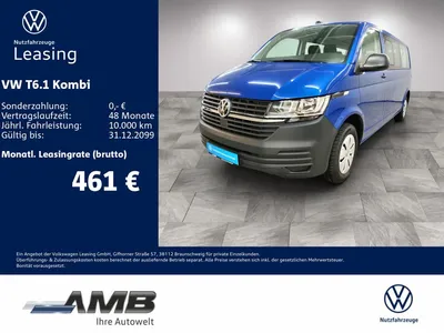 VW Volkswagen T6.1 Kombi 2.0 TDI LR DSG/AHK/Lang/Navi/9Sitze im Leasing von Null-Leasing
