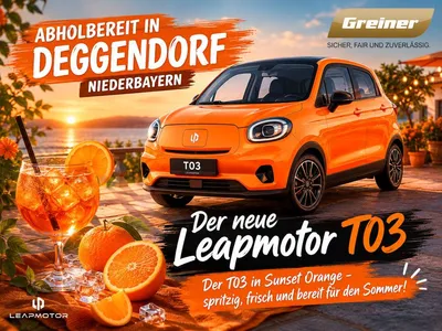 Leapmotor Leapmotor T03 Design PANORAMAGLASDACH|KAMERA|NAVI im Leasing von Null-Leasing