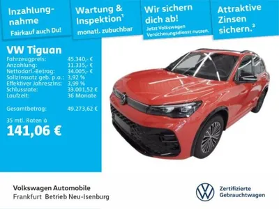 VW Volkswagen Tiguan 2.0 TDI DSG R-Line 4Motion Navi AHK "IQ.LIGHT" - HD-Matrix-Scheinwerfer Panoramadach Standheizung im Auto Abo von LeasingMarkt.de