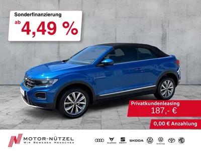 VW Volkswagen T-Roc Cabriolet 1.5 TSI STYLE LED+NAV+SHZ+AHK+VC im Leasing von Null-Leasing