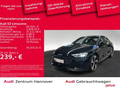 Audi Audi S3 Limousine 2.0 TFSI Kamera LED Navi virtual im Auto Abo von Null-Leasing