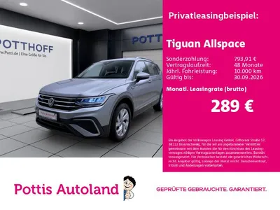 VW Volkswagen Tiguan Allspace 1.5 TSI DSG LIFE AHK NAVI SITZHZ im Leasing von Null-Leasing