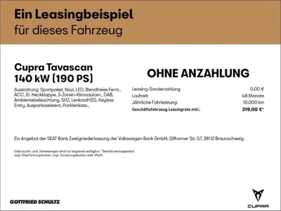 Cupra Cupra Tavascan 190 PS 58 kWh im Leasing von Null-Leasing