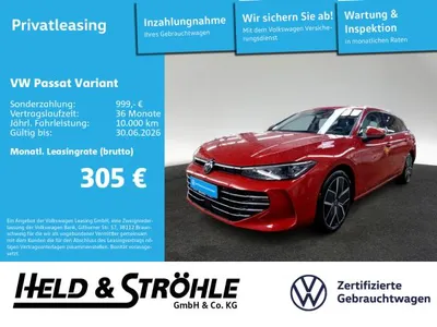 VW Volkswagen Passat Variant Elegance 1.5 TSI eHybrid AHK PANO im Leasing von LeasingMarkt.de