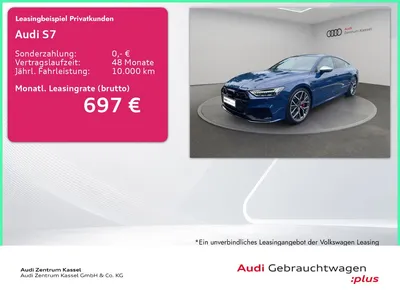 Audi Audi S7 SB 3.0 TDI quattro Laser B&O Pano HuD 360° im Leasing von Null-Leasing