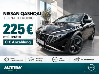 Nissan Nissan Qashqai NISSAN Qashqai TEKNA | BOSE | Head-up | 360° | el. Heckklappe | Xtronic | 0 € Anzahlung | 225 € im Leasing von LeasingMarkt.de