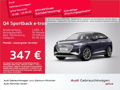 Audi Audi Q4 e-tron Q4 Sportback e-tron 45 qu. S line Wärmep./Matrix/Navi+ im Auto Abo von LeasingTime