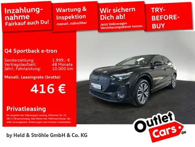 Audi Audi Q4 Sportback e-tron 35 BLACK KAM LED NAVI+ SHZ im Leasing von Null-Leasing