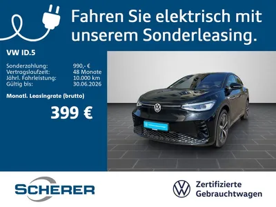 VW Volkswagen ID.5 GTX 4MOTION IQ.LIGHT NAVI AHK REAR VIEW DCC im Leasing von Null-Leasing