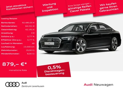 Audi Audi A8 60 TFSI e quattro MATRIX ACC LUFT LEDER KAM im Auto Abo von Null-Leasing