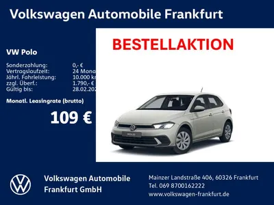VW Volkswagen Polo Life 1,0 l 59 kW (80 PS) 5-Gang im Auto Abo von Null-Leasing