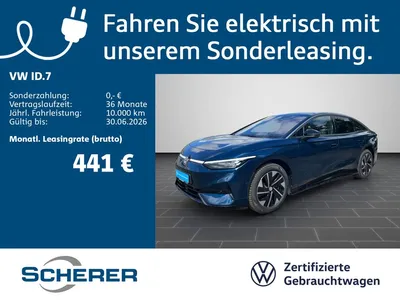 VW Volkswagen ID.7 Pro 210kW 82kWh MATRIX-LED NAVI SHZ ACC DAB im Leasing von Null-Leasing