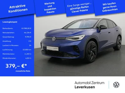 VW Volkswagen ID.5 GTX 4Motion ACC AHK NAVI PANO H/K SHZ im Auto Abo von Null-Leasing