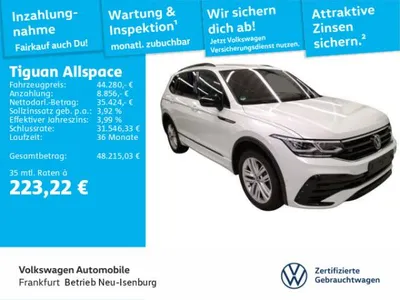 VW Volkswagen Tiguan Allspace 2.0 TDI DSG 4Motion R-Line 7 Sitze AHK Navi Leder IQ.Light ACC DAB+ DCC im Auto Abo von LeasingMarkt.de