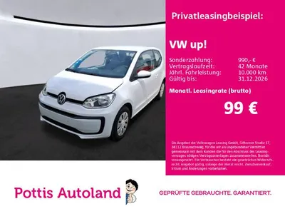 VW Volkswagen up! 1.0 MPI KAMERA PDC KLIMA BLUETOOTH im Leasing von Null-Leasing