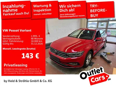 VW Volkswagen Passat Variant 2.0 TDI DSG NAVI KAM LED SHZ ACC im Leasing von Null-Leasing