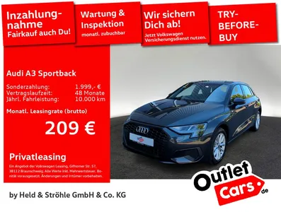 Audi Audi A3 Sportback 30 TDI LED NAV+ PARKASSIST VIRTUAL im Leasing von Null-Leasing
