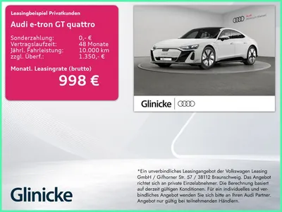Audi Audi e-tron GT quattro NEUBESTELLUNG im Leasing von Null-Leasing