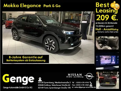 Opel Opel Mokka-e Elegance, Park & Go Paket, Winter-Paket, im Leasing von Null-Leasing