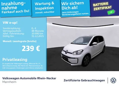 VW Volkswagen e-up! move up! 61kW Kamera PDC Sitzheizung uvm im Auto Abo von Null-Leasing
