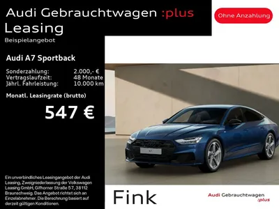 Audi Audi A7 Sportback 45 TFSI S line Matrix AHK B&O im Leasing von Null-Leasing