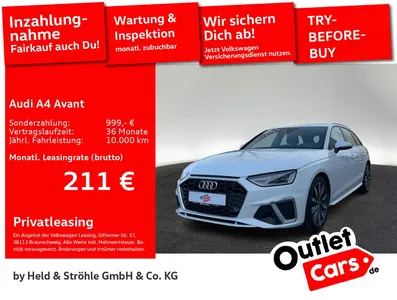 Audi Audi A4 Avant S-Line 40 TDI S tronic AHK LED NAV+ SFW im Leasing von Null-Leasing