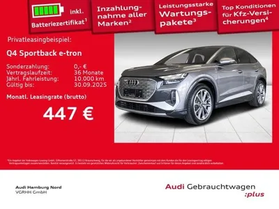 Audi Audi Q4 e-tron Q4 Sportback 45 e-tron quattro S line Nav Matrix im Auto Abo von LeasingMarkt.de