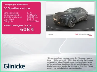Audi Audi Q6 Sportback e-tron edition one grey AHK LM 21" im Leasing von Null-Leasing