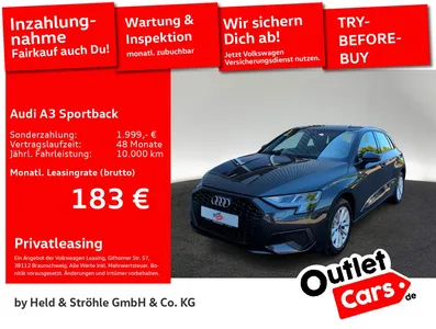 Audi Audi A3 Sportback 30 TDI LED NAV+ PARKASSIST VIRTUAL im Leasing von Null-Leasing