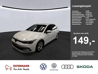VW Volkswagen Golf VIII LIFE 1.5TSI 150PS ACC.AHK.STHZG.KAMERA im Leasing von Null-Leasing