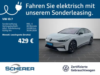 VW Volkswagen ID.7 PRO ELECTRIC IQ.LIGHT NAVI AHK AREA VIEW ID im Leasing von Null-Leasing
