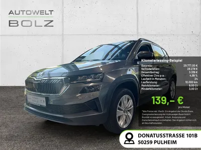 Skoda Skoda Karoq 1.0 TSI Selection PDC SHZ KAMERA LED NAVI im Leasing von Null-Leasing