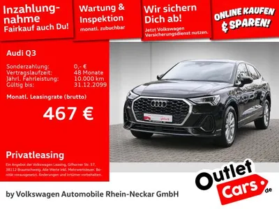 Audi Audi Q3 45 TFSI e Sportback S tronic LED Schiebedach SHZ uvm. im Leasing von LeasingMarkt.de