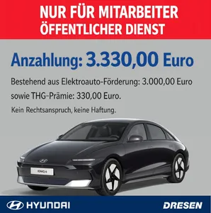 Hyundai Hyundai Hyundai IONIQ 6 UNIQ**NUR FÜR ÖFFENTL.DIENST** I Leder I BOSE I 360 Kamera I Digital Key I Navi I LED I Sitzheizung im Auto Abo von 9Drive