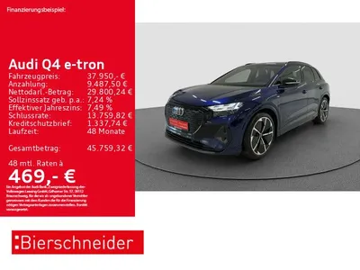 Audi Audi Q4 50 e-tron qu 2x S-Line Black AHK MATRIX CAM A im Leasing von Null-Leasing